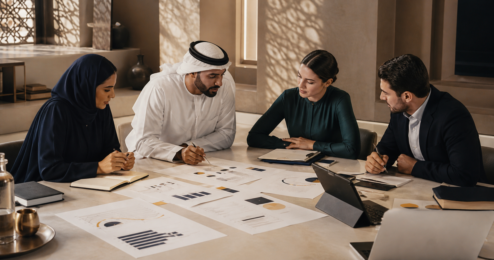 International research evidence and analytical material arranged for review.